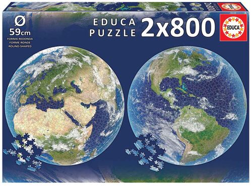 2X800 PLANETA TIERRA PUZZLE REDONDO