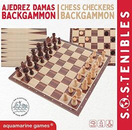 AJEDREZ-DAMAS-BACKGAMMON MADERA SOSTENIBLE