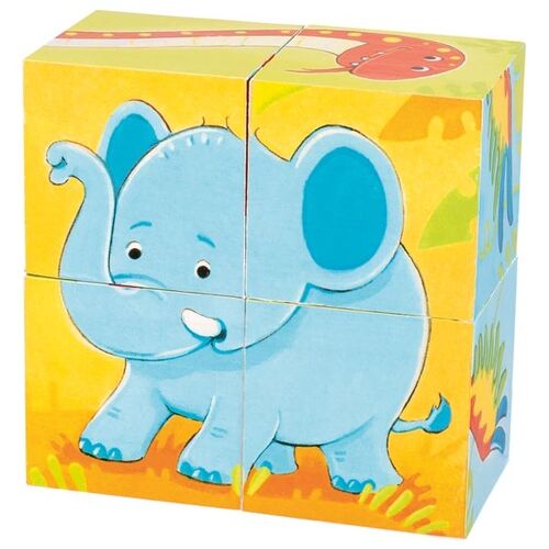 PUZZLE CUBOS ANIMALES SALVAJES