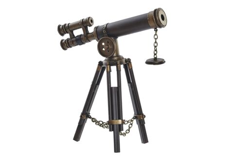 TELESCOPIO DE BRONCE DECORACIÓN