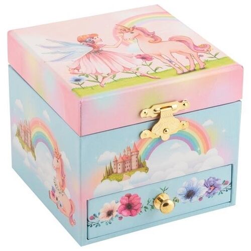 CAJA DE MUSICA ELFO Y UNICORNIO